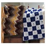 2 crocheted afghans