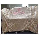 Satin applique bed spread with little pillow sham