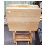 Full set oak TV trays