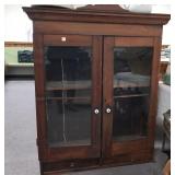 Aged oak turn of the century display case no