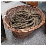 Willow basket & yank of natural rope