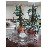Pedestal lace cake dish, Joseph original signed