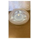 Opalescent glass decorative pheasant dish