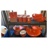Rachael Ray round and square orange dinnerware