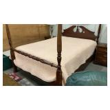 Hand-quilted peach /cream quilt 104? x 88?