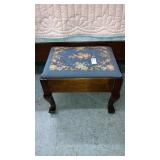 Needlepoint footstool step