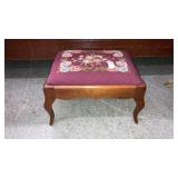 Needlepoint footstool step