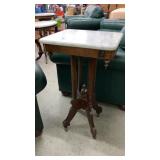 Victorian marble-top stand 17" x 15"