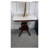 Victorian marble-top table 30"x22"