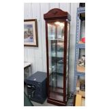 Lighted mirro-back display case 16"x12"x75" doors
