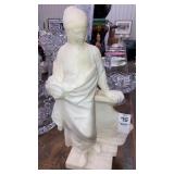 Signed marble figural statue 13" tall