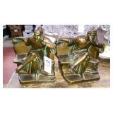 Signed bronze bookends