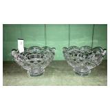 Pair Waterford pedestal bowls 6" diameter