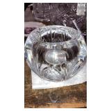 Cien 24% full lead crystal bowl Mexico 4" tall x