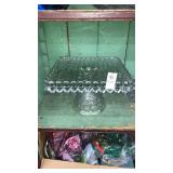 Fostoria American 10" square cake stand