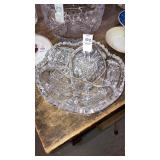 Antique Cut crystal sawtooth bowl 8" diam hobstar