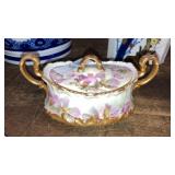 T& V Limoges France sugar bowl gold & floral