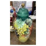 Bavaria hand painted covered urn jar 13" tall