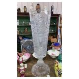 Large lead crystal pedestal vase 29" tall