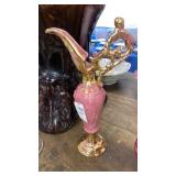 E Palestine Ohio Goldra ewer pink porcelain 12"