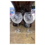 Pair of Waterford crystal balloon goblets