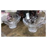 Pair of crystal Christmas tree bowls 6" d mikasa?
