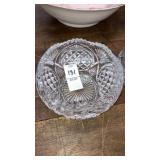 antique pressed glass bowl 5" d