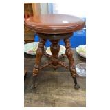 Claw foot w/ glass ball piano stool
