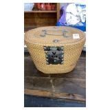 Antique Woven grass basket tea set