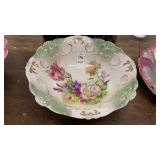 Antique 10" floral bowl Germany ornate
