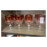 Set of 8 kings crown cranberry flash