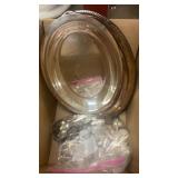 Plated serving dish and flatware