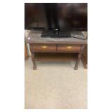 Marble top stand converted to media table