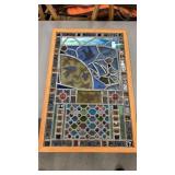 Leaded stained glass 32 inches x 21 inches some