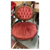 Tufted back fruit wood chair