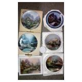 6 English cottages collector plates