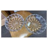 2 lead crystal bowls- largest is 11" diam