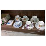 Shelf lot bone china cups saucers asst