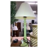 Green antiqued table lamp