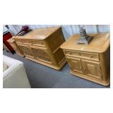 Century oak dresser(no mirror)& pair end stands -