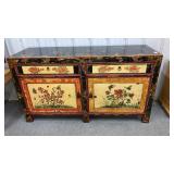 Modern decorated distressed cabinet 61"long