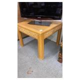 Carved oak table /stand 28" square