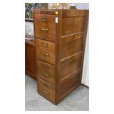 Antique oak 4-drawer file cabinet Wagemaker Grand