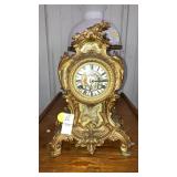 Antique French mantle clock hand painted