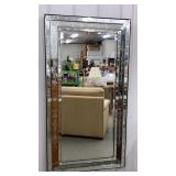 Large Beveled etched wall mirror 32"w x 60" h