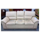 Ethan Allen camel leather sofa 92" l