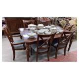 Modern dining table w/2leaves & 8 chairs