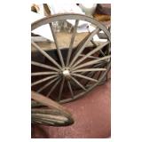 Wooden spoked wagon wheel 42? dia