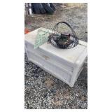 Plastic outdoor chest with contents and
