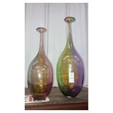 Kosta Boda rainbow fidji bottles Pair glass